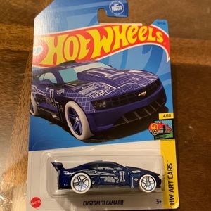 Hot Wheels Blue 2011 Chevy Custom Camaro Chevrolet Muscle Art Car Hotwheels New